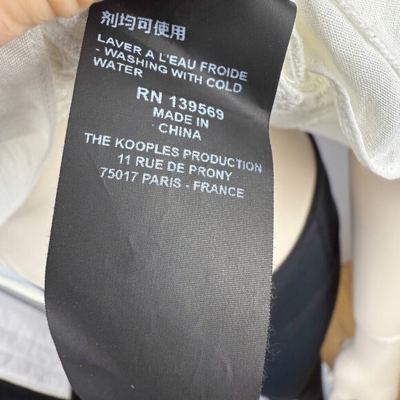 THE KOOPLES Feminine Embroidered Whiteโ Ruffled Crop Sheer Blouse Frilled Top S - Picture 14 of 14